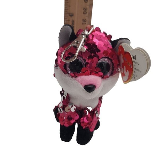 TY Beanie Boos Flippables 4" JEWEL‎ Changing Sequins Fox Plush Animal Fob 2019 - Picture 5 of 5